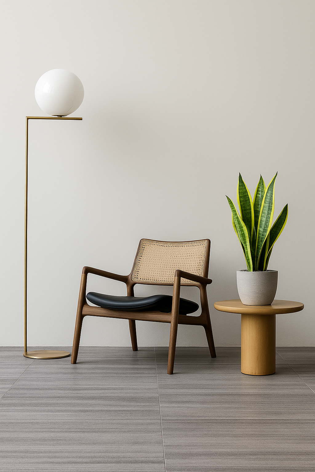 Snake Plant & Brown Pot