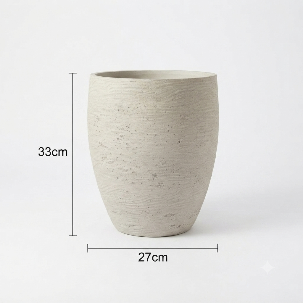Grey Round Recement Pot (27*27*22Height Grey)