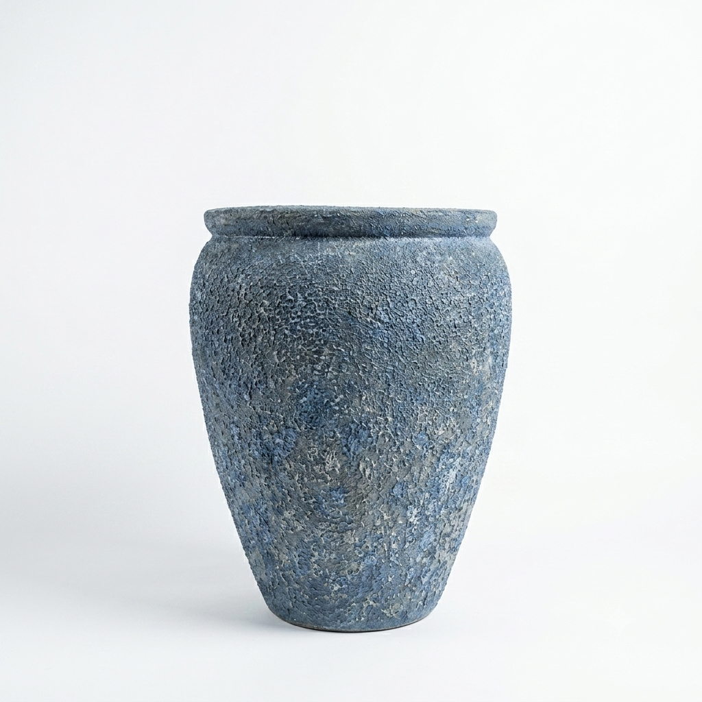 Ocean Blue / Urn or Egg-Shaped Pot - Large