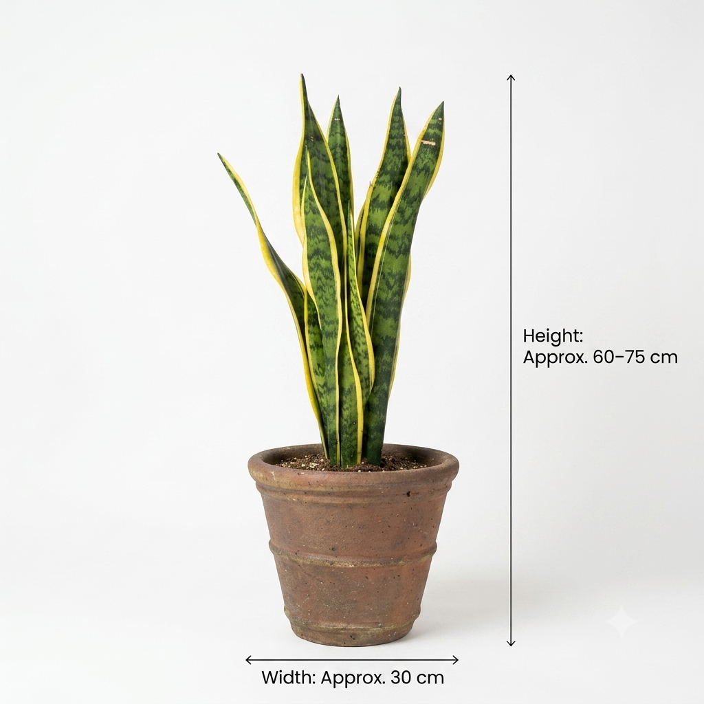 Terracotta Brown Pot/ Snake Plant