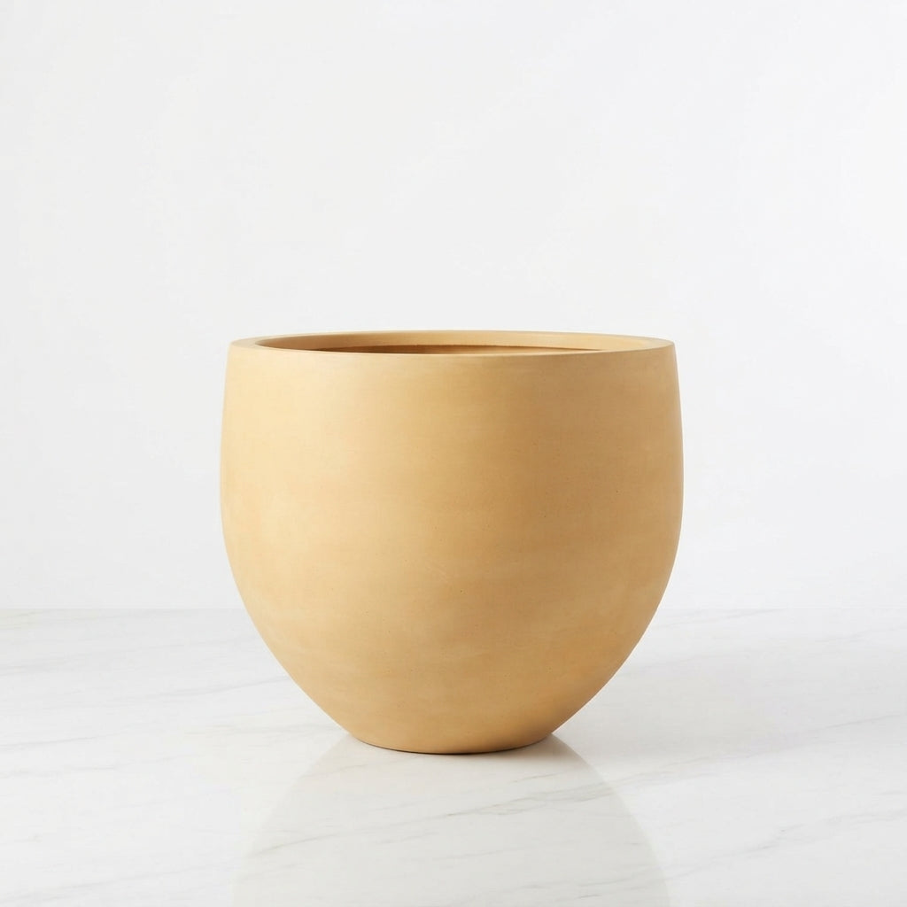 Large_Round Poly Fiber Beige Yellow Color (135*135*114H)