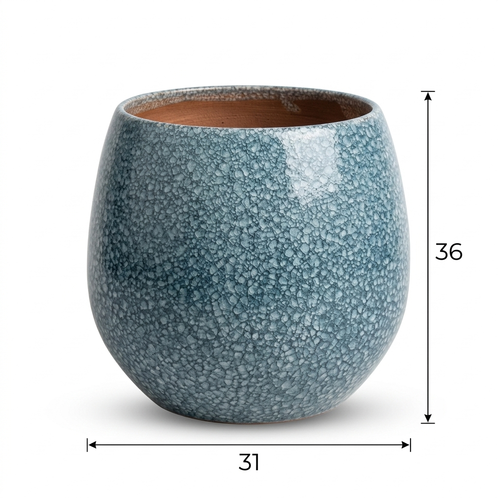 Light Green Round Large / Ceramic pot