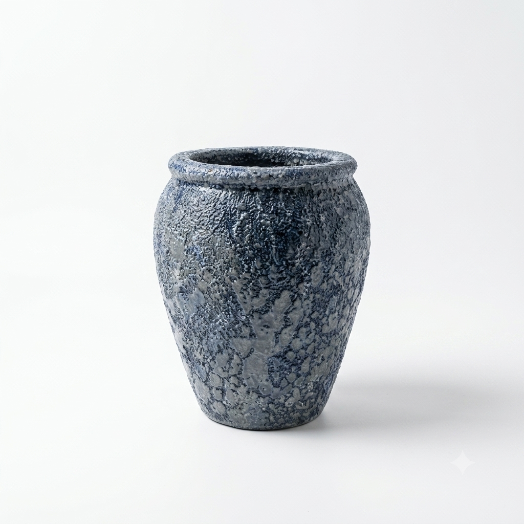 Ocean Blue / Urn or Egg-Shaped Pot - Small