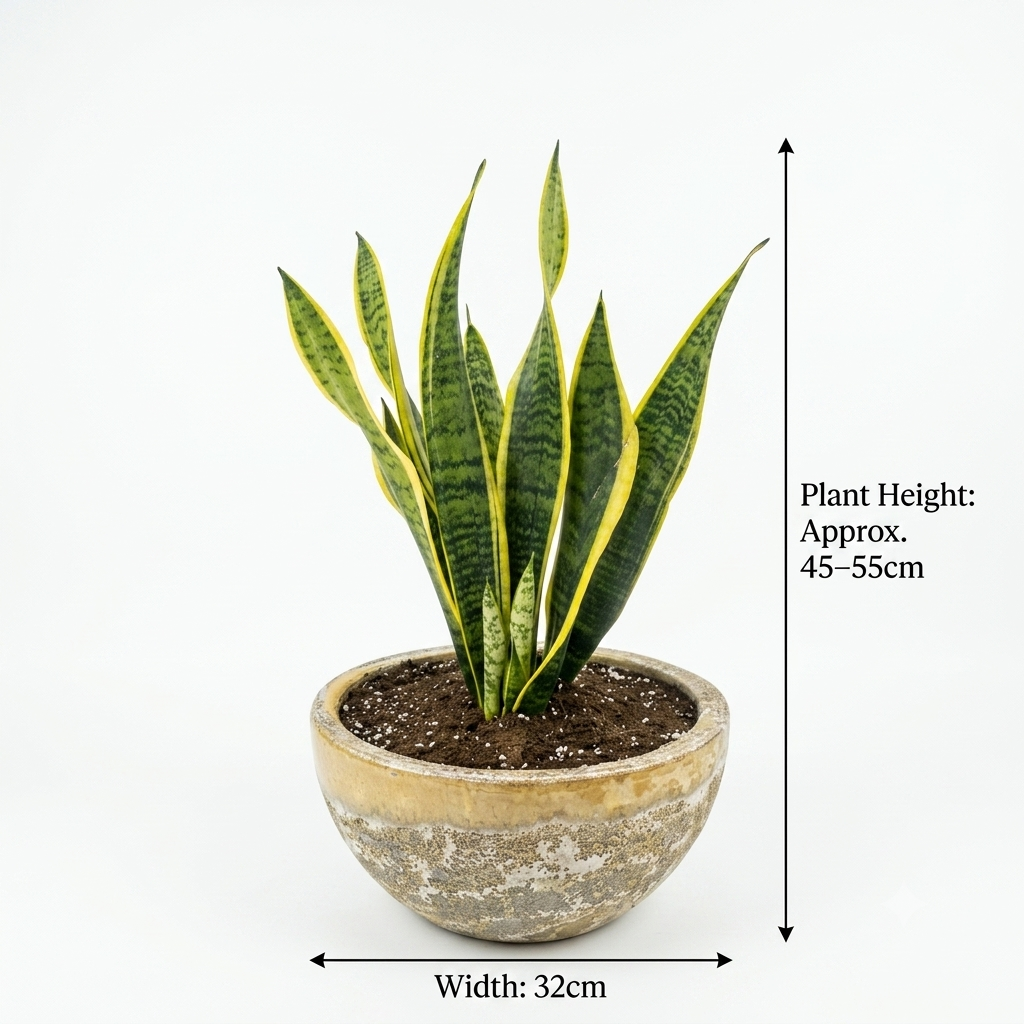 Yellow Foam Glaze Bowl Pot/ Snake Plant Small