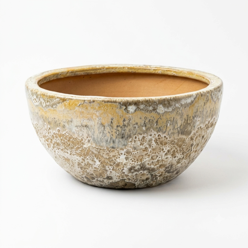 Yellow Foam Glaze Bowl Pot