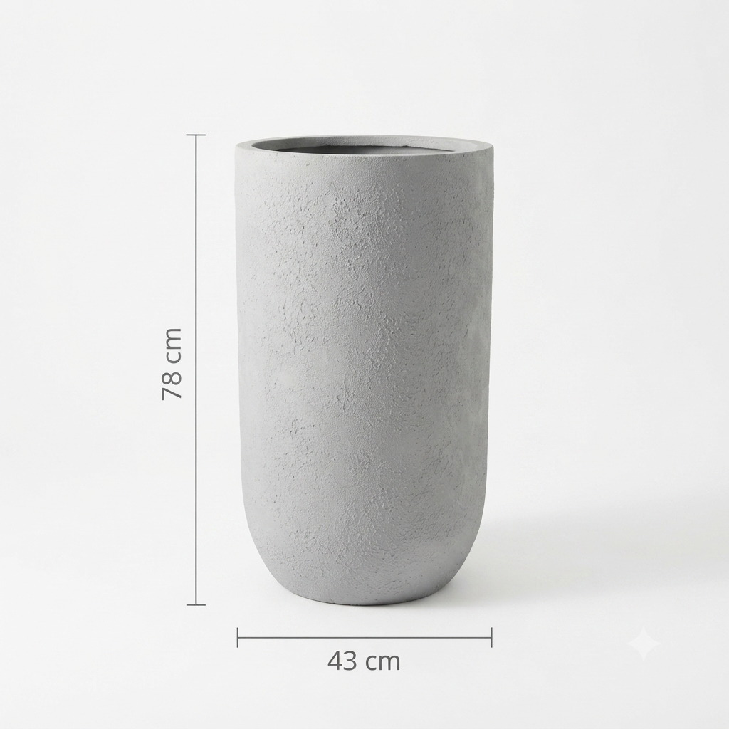 Rustic Grey Cylindrical Planter/ Large