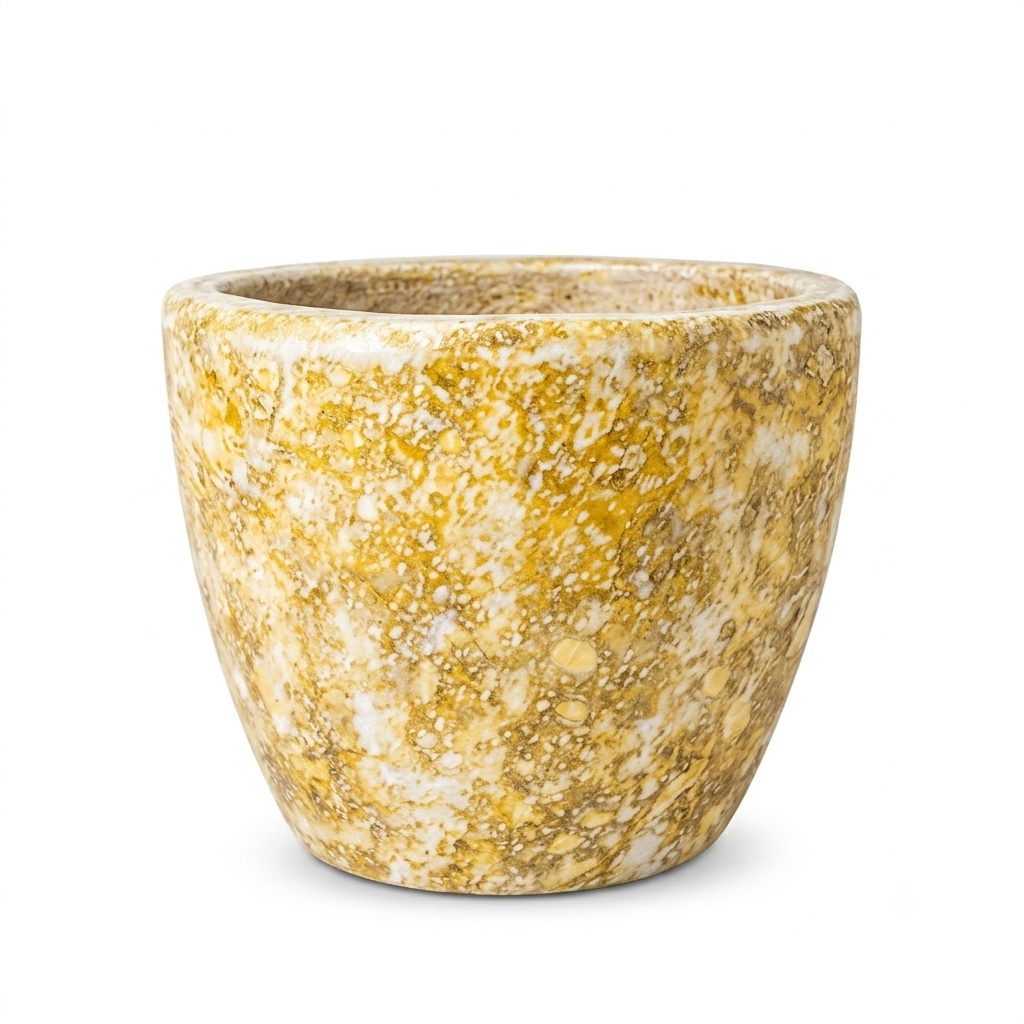 Golden or Yellow Travertine Pot