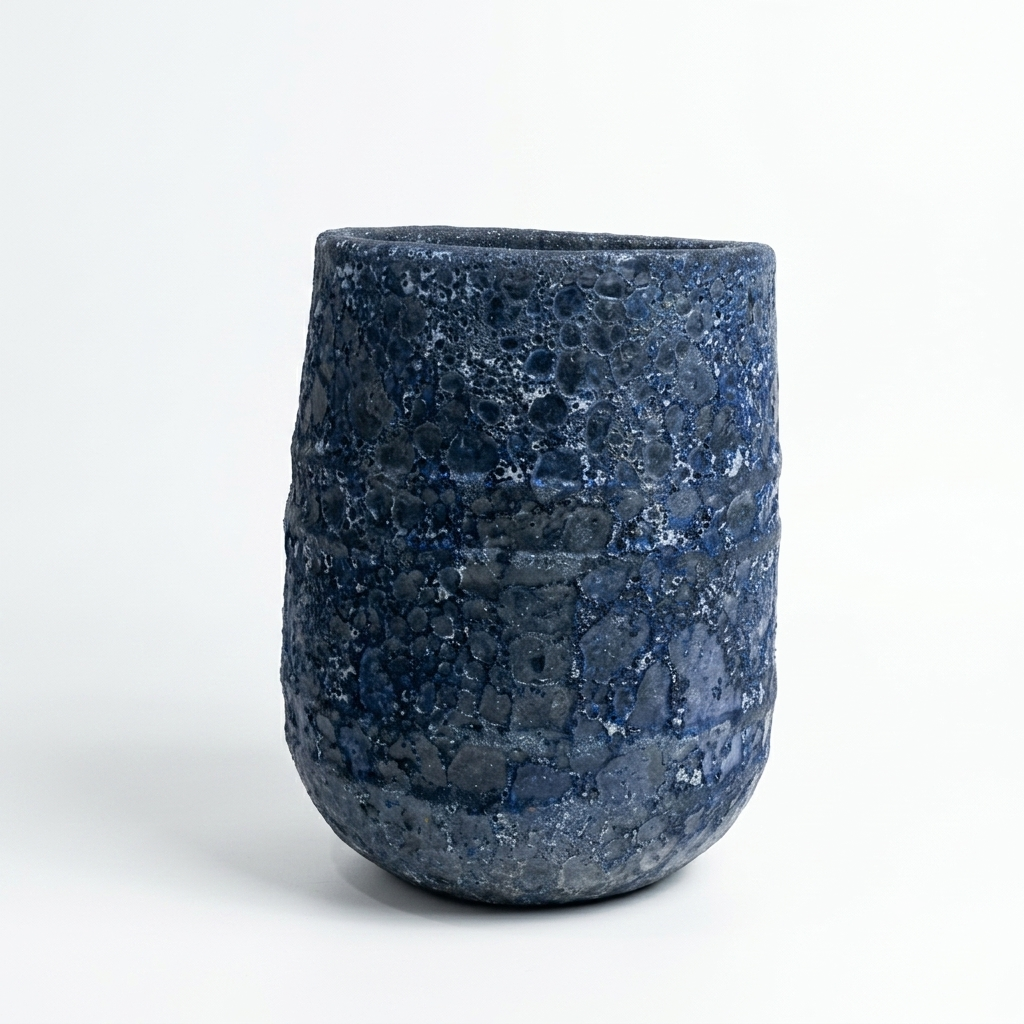 Atlantis cylinder/ deep cobalt blue and charcoal grey mix - Large