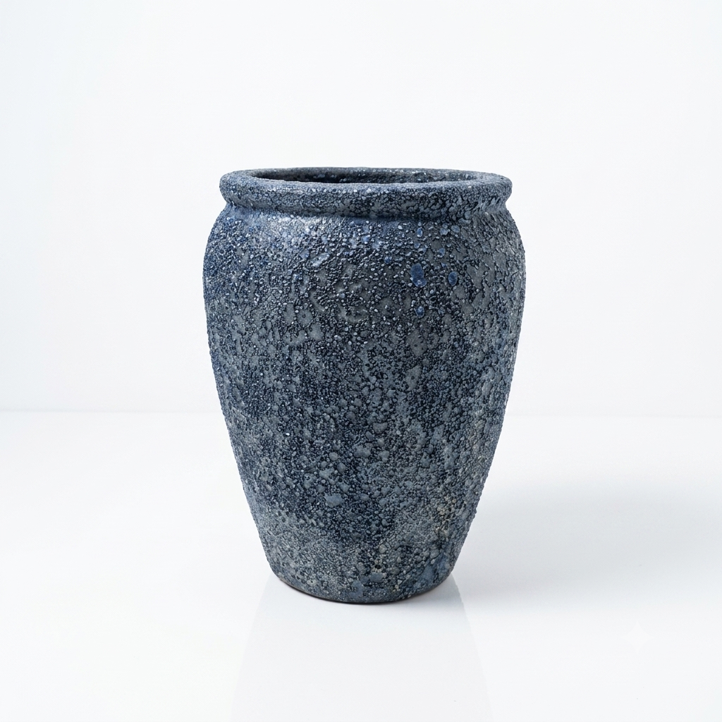 Ocean Blue / Urn or Egg-Shaped Pot - Medium