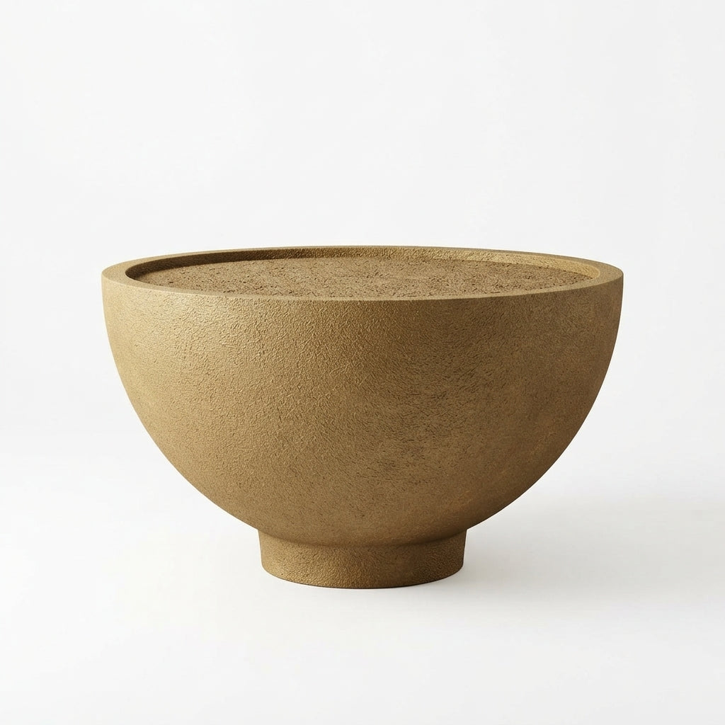Beige Flat Bowl Shape Pot(135*75H)
