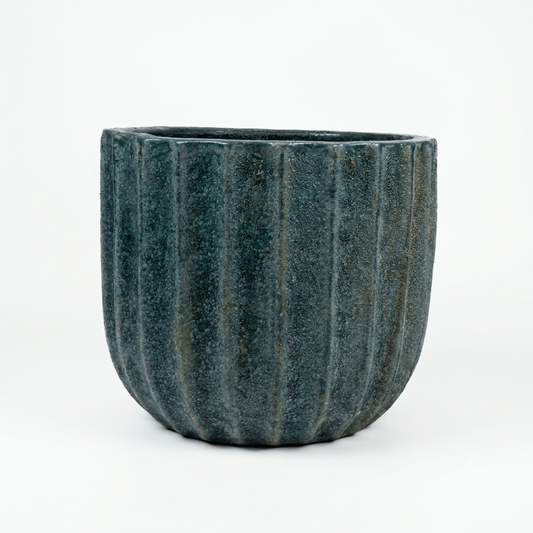 U-shaped / mottled teal or ocean blue green - Large