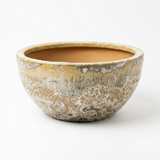 Yellow Foam Glaze Bowl Pot