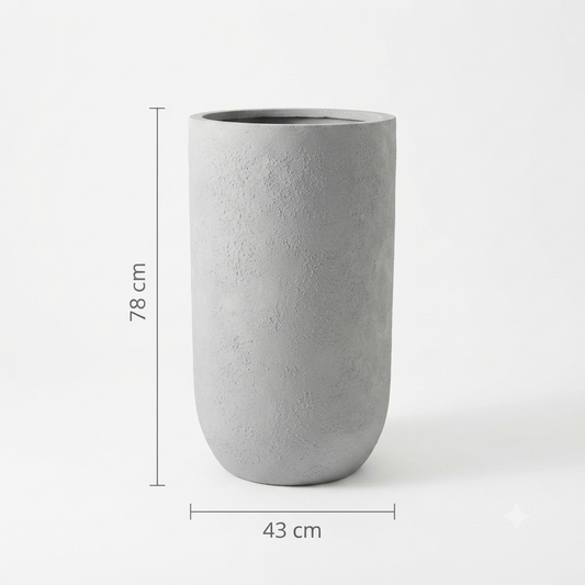Rustic Grey Cylindrical Planter/ Large